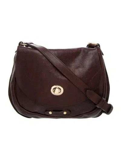 Pre-owned Il Bisonte Leather Crossbody Bag In Burgundy