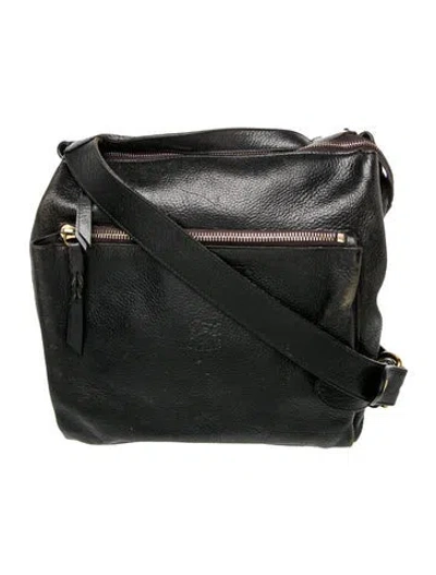 Pre-owned Il Bisonte Leather Crossbody Bag In Grey