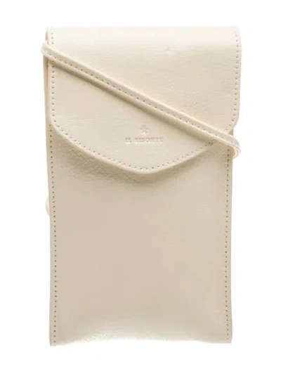 Pre-owned Il Bisonte Leather Crossbody Bag W/ Tags In Neutrals