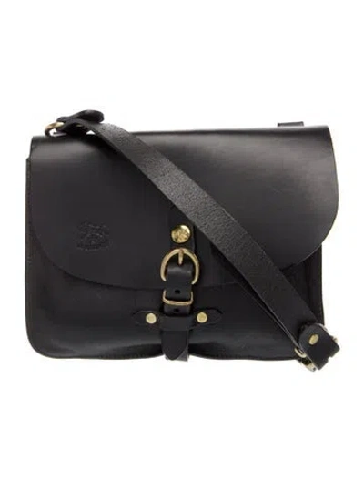 Pre-owned Il Bisonte Leather Evening Bag In Black