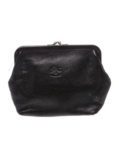 Pre-owned Il Bisonte Leather Evening Bag In Black