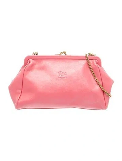 Pre-owned Il Bisonte Leather Evening Bag In Pink