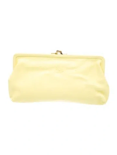 Pre-owned Il Bisonte Leather Evening Bag In Yellow