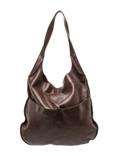 Pre-owned Il Bisonte Leather Hobo In Brown