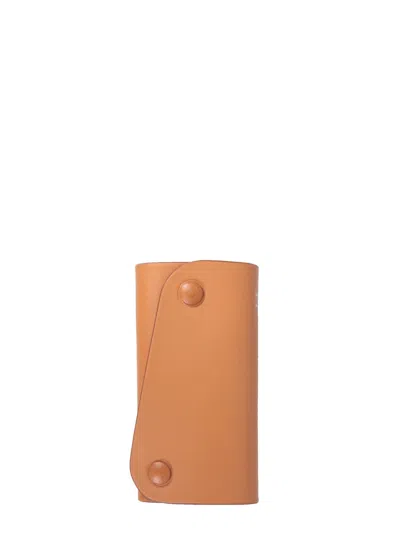 Il Bisonte Leather Key Case In Beige