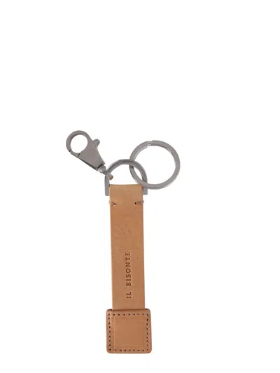 Il Bisonte Leather Key Ring In Brown