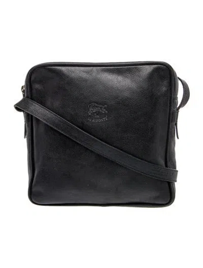 Pre-owned Il Bisonte Leather Messenger Bag In Black