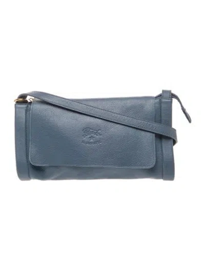 Pre-owned Il Bisonte Leather Messenger Bag In Gray