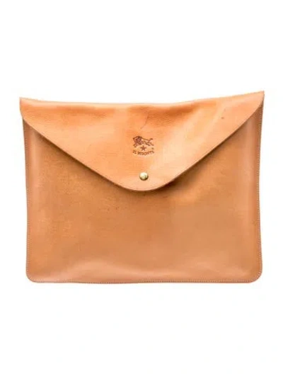Pre-owned Il Bisonte Leather Portfolio In Brown