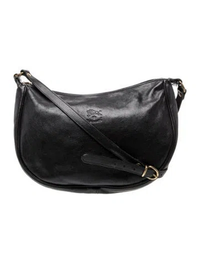 Pre-owned Il Bisonte Leather Shoulder Bag In Black