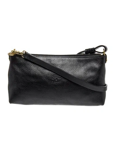 Pre-owned Il Bisonte Leather Shoulder Bag In Black