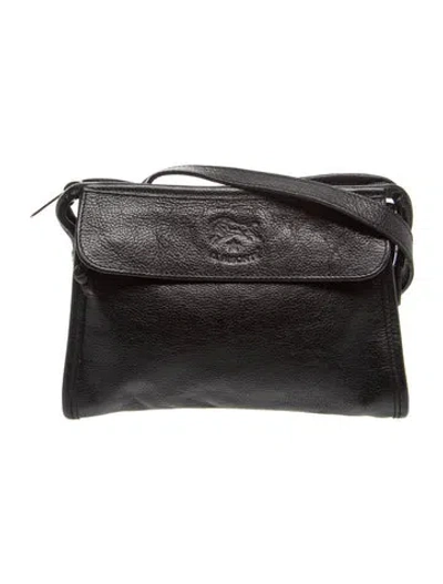 Pre-owned Il Bisonte Leather Shoulder Bag In Black