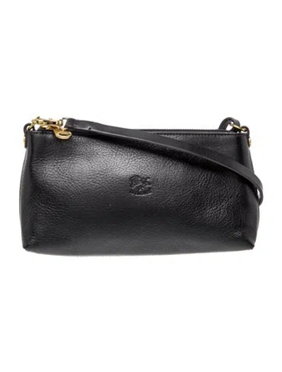 Pre-owned Il Bisonte Leather Shoulder Bag In Black