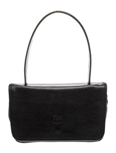 Pre-owned Il Bisonte Leather Shoulder Bag In Black
