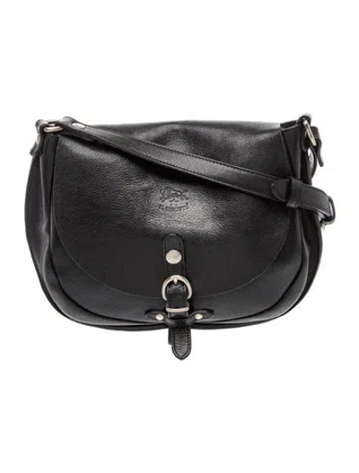 Pre-owned Il Bisonte Leather Shoulder Bag In Black