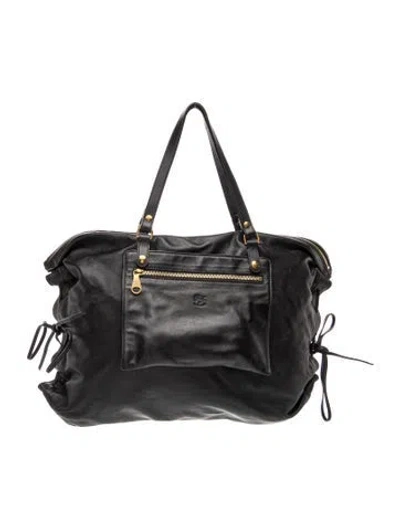 Pre-owned Il Bisonte Leather Shoulder Bag In Black/grey