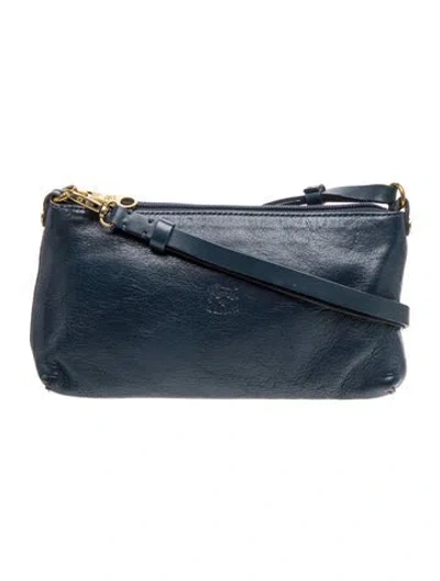 Pre-owned Il Bisonte Leather Shoulder Bag In Blue