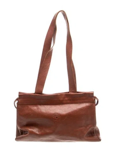 Pre-owned Il Bisonte Leather Shoulder Bag In Brown