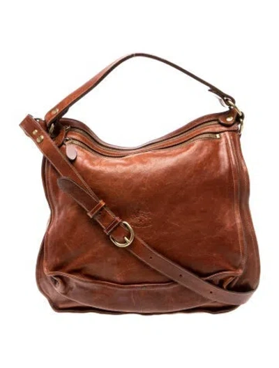 Pre-owned Il Bisonte Leather Shoulder Bag In Brown