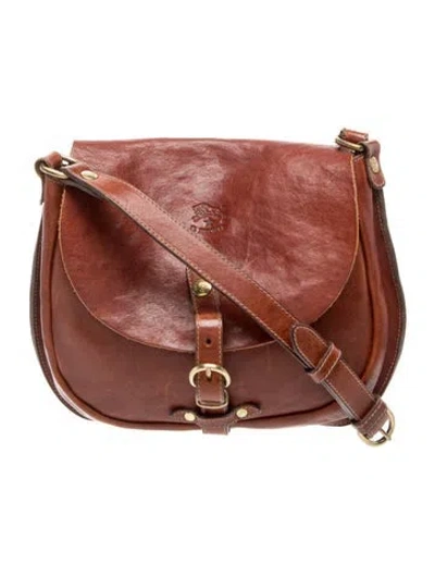 Pre-owned Il Bisonte Leather Shoulder Bag In Brown