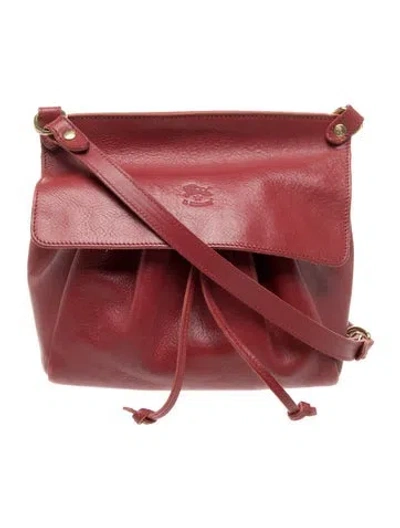 Pre-owned Il Bisonte Leather Shoulder Bag In Red