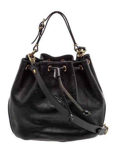 Pre-owned Il Bisonte Leather Top Handle Bag In Black