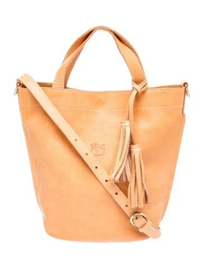 Pre-owned Il Bisonte Leather Top Handle Bag In Brown