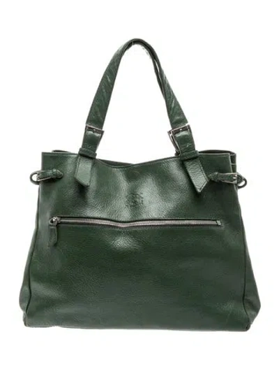 Pre-owned Il Bisonte Leather Top Handle Bag In Green