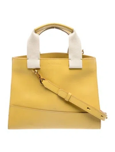 Pre-owned Il Bisonte Leather Top Handle Bag In Neutral