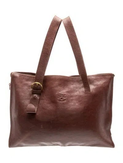 Pre-owned Il Bisonte Leather Tote In Brown
