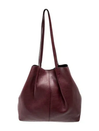 Pre-owned Il Bisonte Leather Tote In Burgundy