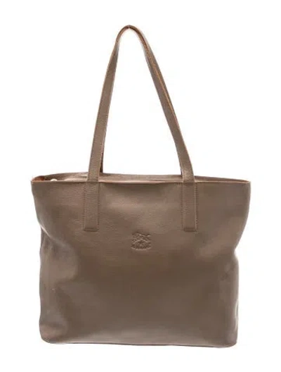 Pre-owned Il Bisonte Leather Tote In Gray
