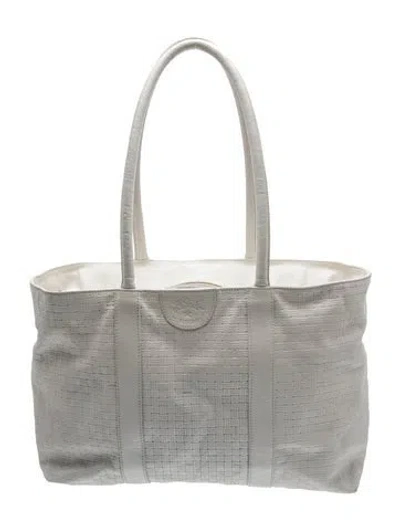 Pre-owned Il Bisonte Leather Tote In White