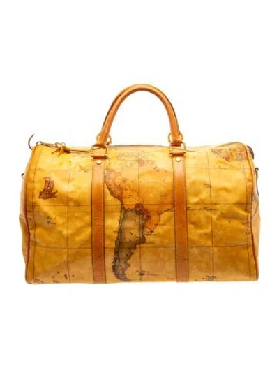 Pre-owned Il Bisonte Leather Weekender Bag In Neutral