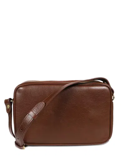 Il Bisonte Leather Zip-top Shoulder Bag In Brown