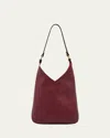 Il Bisonte Malibu Leather Shoulder Bag In Amarena