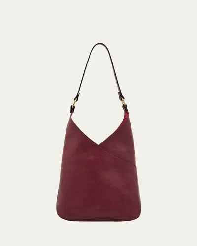 Il Bisonte Malibu Leather Shoulder Bag In Amarena