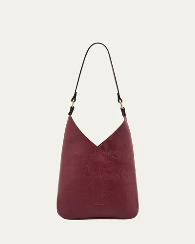Il Bisonte Malibu Leather Shoulder Bag In Burgundy