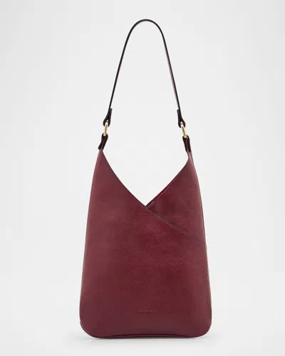 Il Bisonte Malibu Leather Shoulder Bag In Amarena