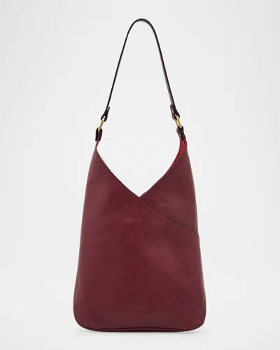 Il Bisonte Malibu Leather Shoulder Bag In Amarena
