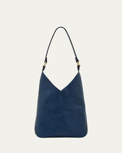 Il Bisonte Malibu Leather Shoulder Bag In Blu Oltremare
