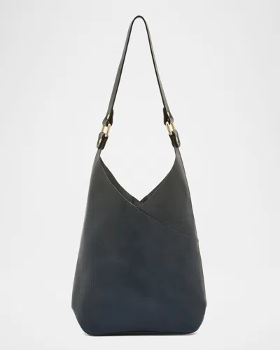 Il Bisonte Malibu Leather Shoulder Bag In Blu Oltremare
