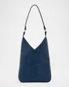 Il Bisonte Malibu Leather Shoulder Bag In Blu Oltremare