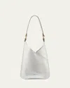 Il Bisonte Malibu Leather Shoulder Bag In Silver