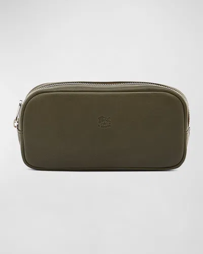 Il Bisonte Men's Cestello Leather Toiletry Bag In Forest