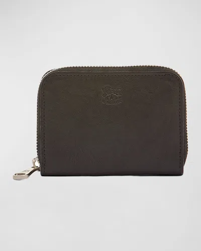 Il Bisonte Men's Cestello Small Leather Zip-around Wallet In Brown