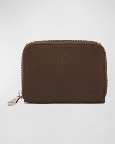 Il Bisonte Men's Cestello Small Leather Zip-around Wallet In Brown