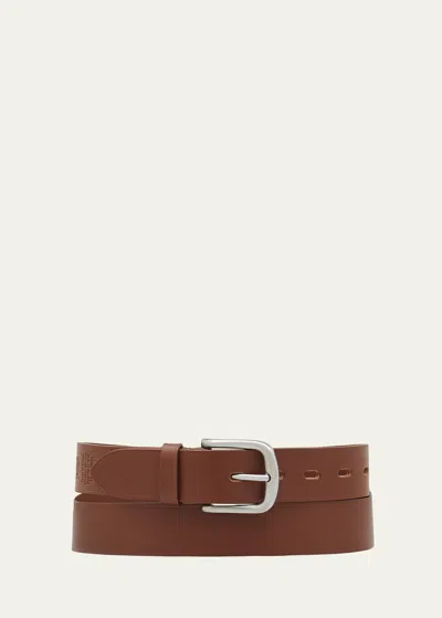 Il Bisonte Men's Classic Cowhide Leather Belt In Cognac