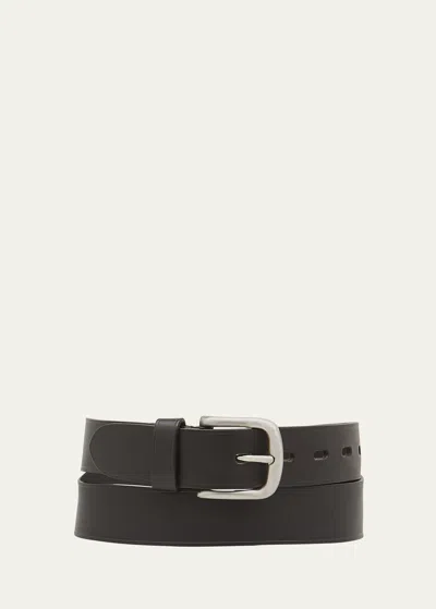 Il Bisonte Men's Classic Cowhide Leather Belt In Black