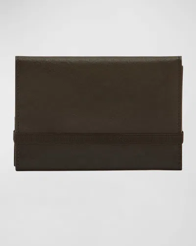 Il Bisonte Men's Elastic Band Trifold Wallet In Brown